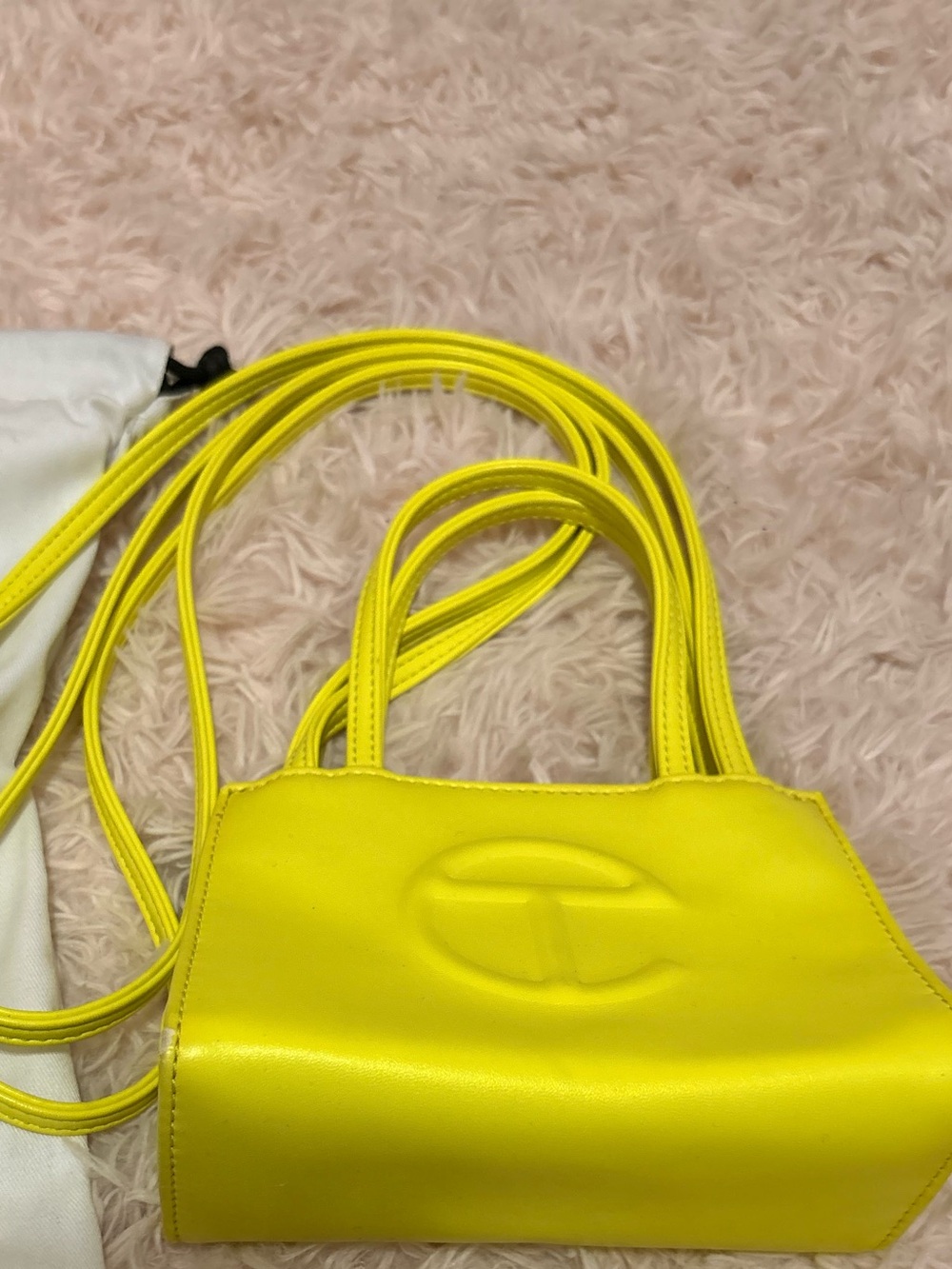Bright Yellow Mini Shoulder Crossbody Bag โ Includes Dust Bag - Picture 2 of 7